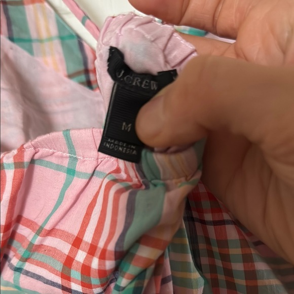 J Crew plaid sun summer dress M medium with pockets - Picture 4 of 6